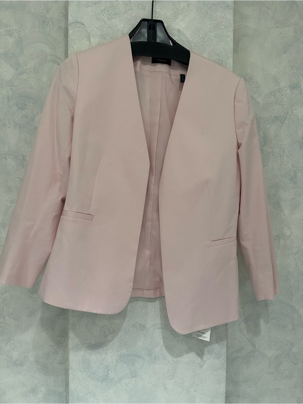 Theory Pale Pink Open-Front Blazer